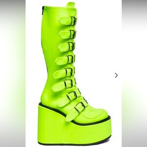Demonia Shoes New In Box Demonia Platform Buckle Neon
